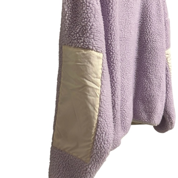Fabletics Purple Liliac Teddy Jacket Sherpa High Collar and Fuzzy Texture Large - Picture 7 of 13